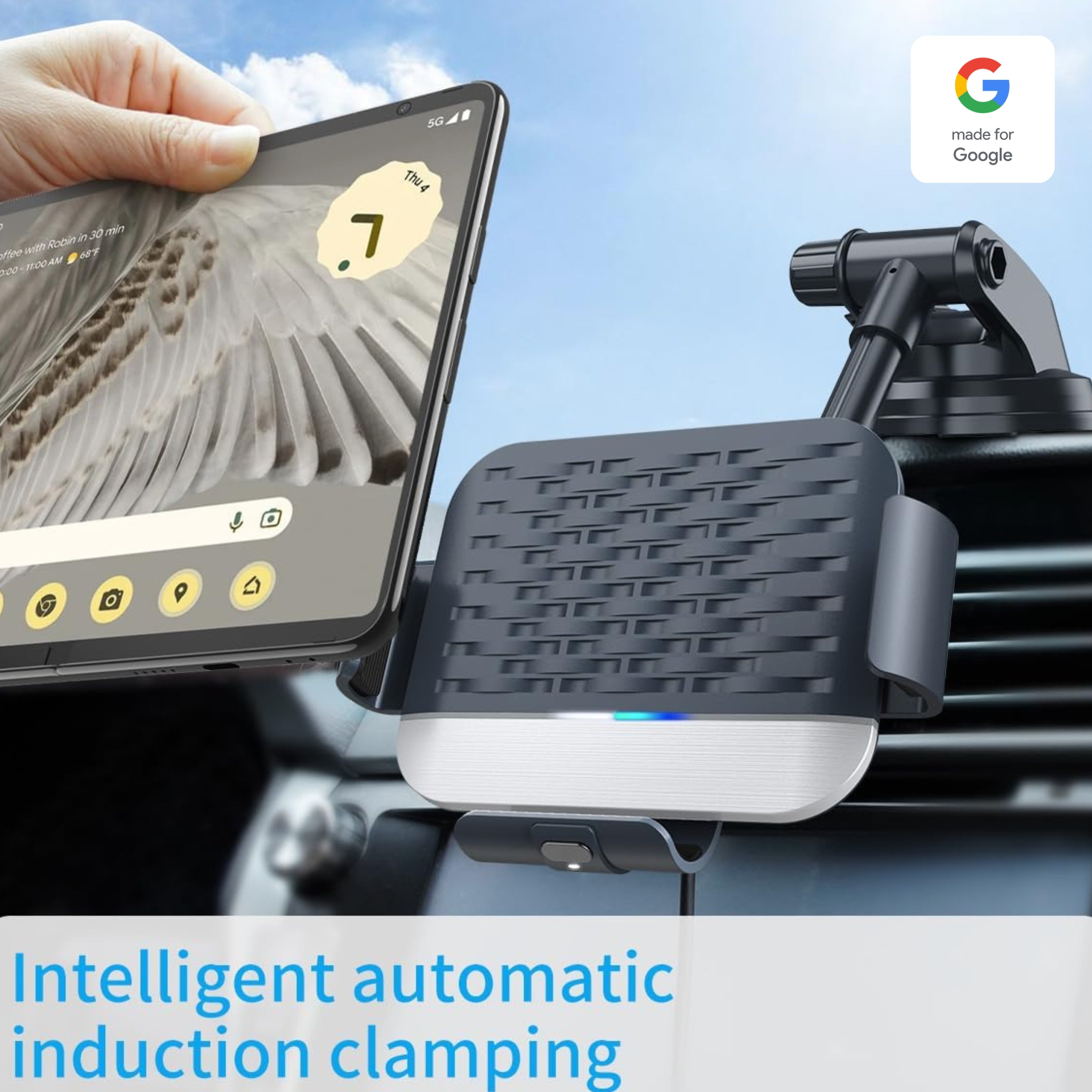 Fast Wireless Car Charger Mount for Google Pixel Fold