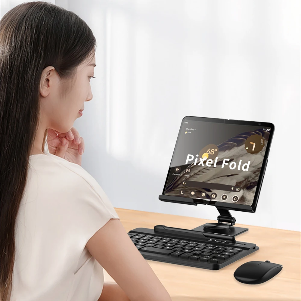 Desk Stand and Bluetooth Keyboard Combo for Google Pixel Fold