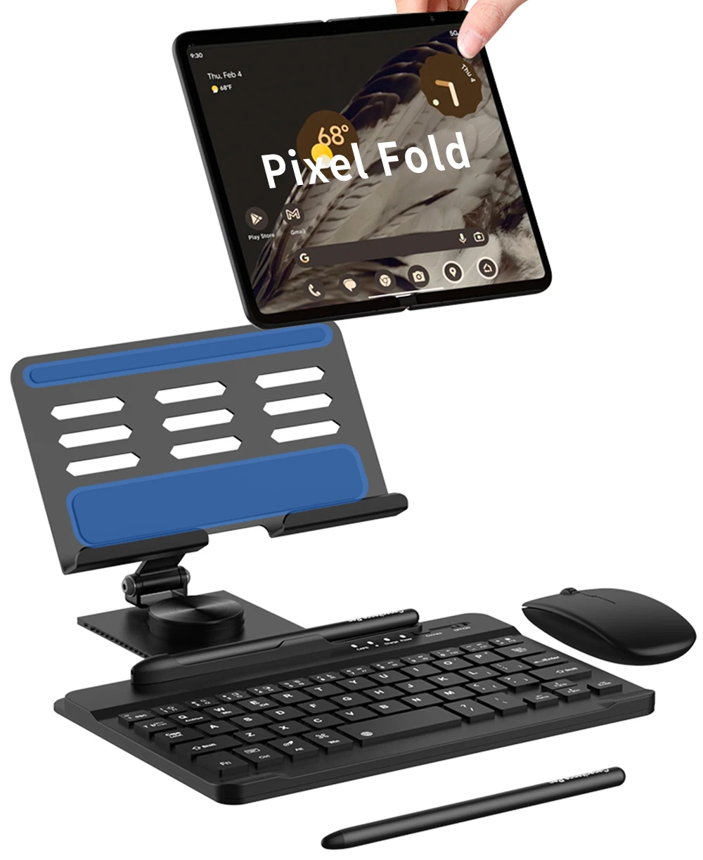 Desk Stand and Bluetooth Keyboard Combo for Google Pixel Fold
