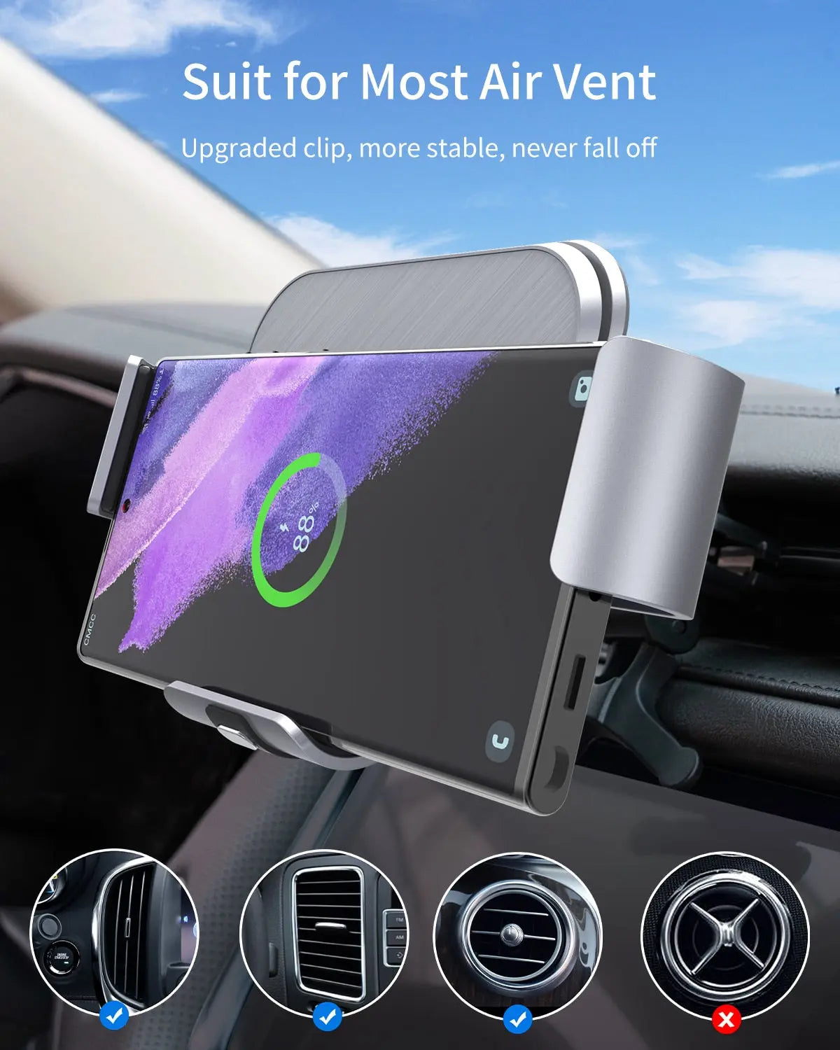 Car Mount Wireless Charger For Foldable Phones